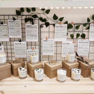 Les bougies avec pierres naturelles